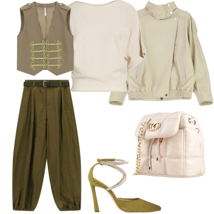 Outfit donna - Gilet con alamari intrecciati. Stile Urban per Tutti i giorni. Abbinamento con pullovers, décolleté, valigie, giacche, pantaloni, gilet.