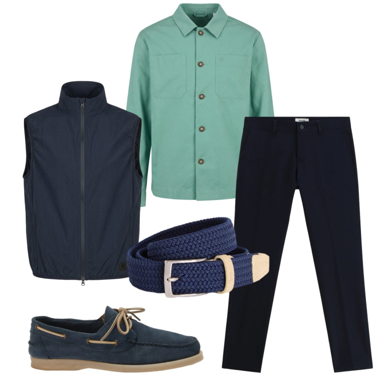 Outfit uomo - Total look #2384763. Stile Casual per Tutti i giorni. Abbinamento con pantaloni, cinture, jeans, scarpe stringate, gilet.