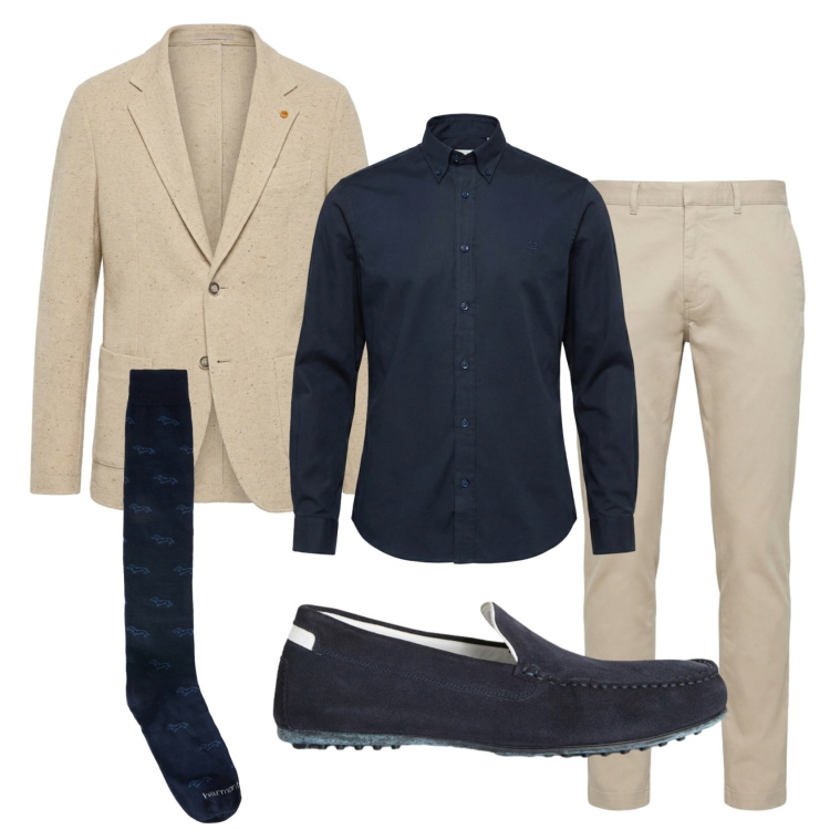 Outfit uomo - Total look #2384838. Stile Business/Elegante per Ufficio. Abbinamento con scarpe stringate, calzini, pantaloni, camicie, giacche.