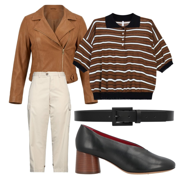 Outfit donna - Eleganza leggera - Focus Donna Curvy. Stile Bon Ton per Tutti i giorni. Abbinamento con décolleté, pantaloni cargo, polo, cinture, giacche.