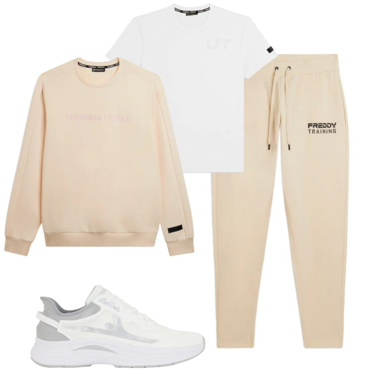 Outfit uomo - Freddy. Stile Casual per Tutti i giorni. Abbinamento con pantaloni, t-shirt, felpe, sneakers.