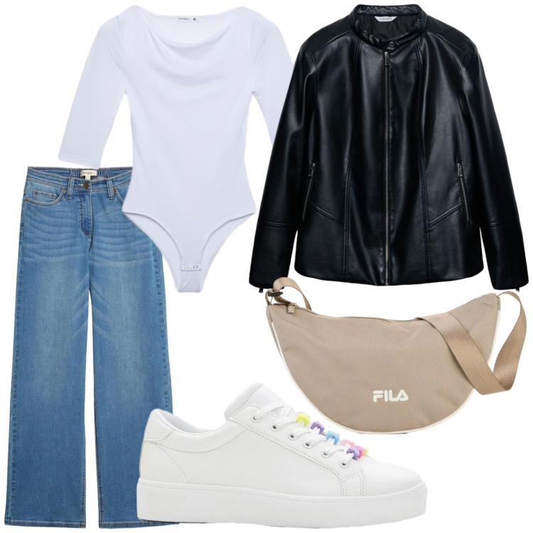 Outfit donna - Eleganza leggera. Stile Bon Ton per Tutti i giorni. Abbinamento con borse a tracolla, sneakers, jeans, giacche, t-shirt.