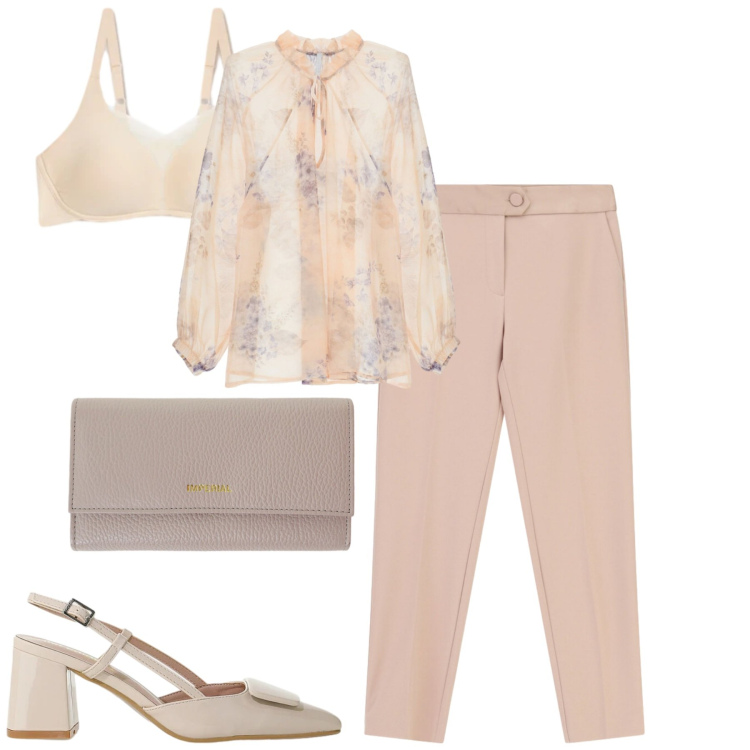 Outfit donna - City. Stile Urban per Tutti i giorni. Abbinamento con reggiseni, pantaloni, bluse, portafogli, décolleté.
