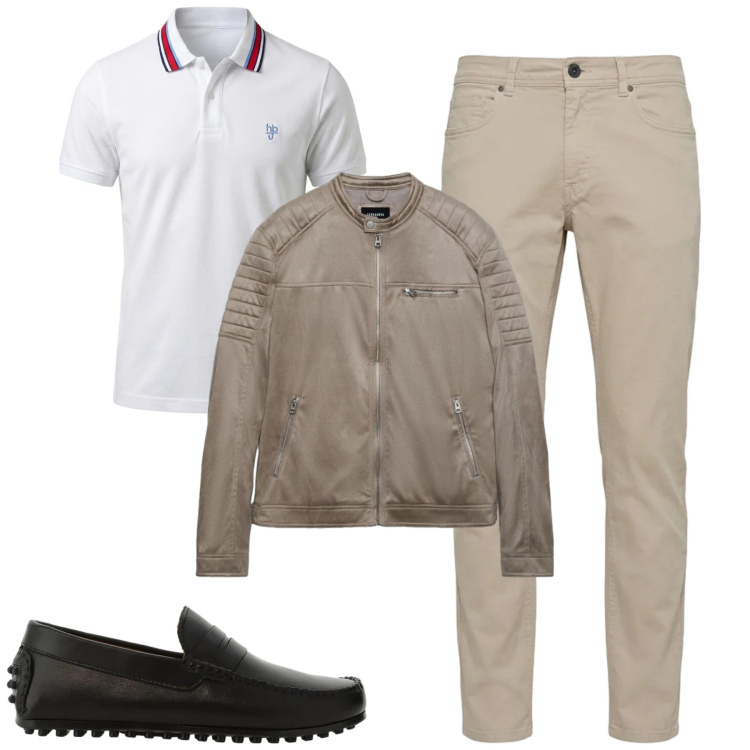Outfit uomo - Total look #2385009. Stile Urban per Tutti i giorni. Abbinamento con giacche, scarpe stringate, pantaloni, polo.