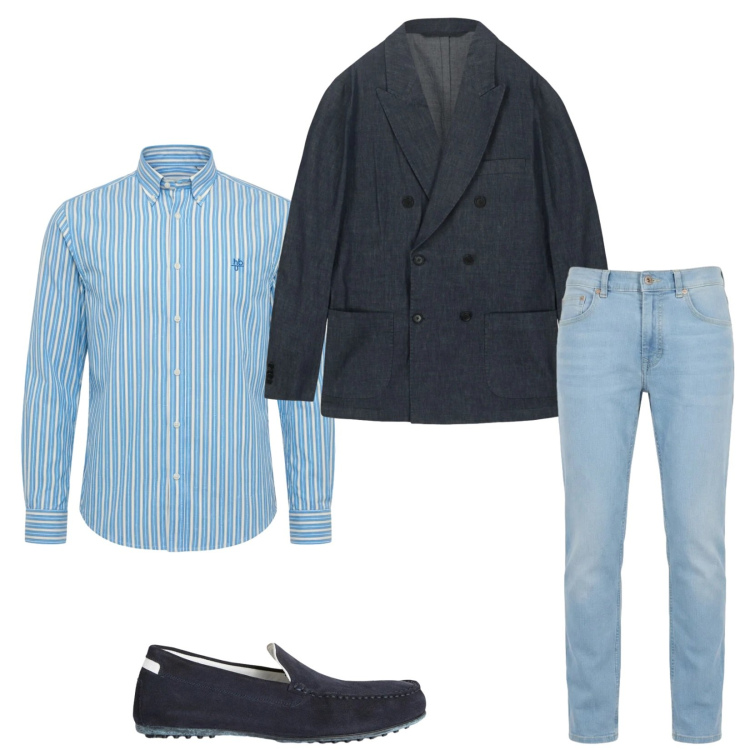 Outfit uomo - Total look #2385025. Stile Trendy per Serata speciale. Abbinamento con scarpe stringate, jeans, camicie, giacche.