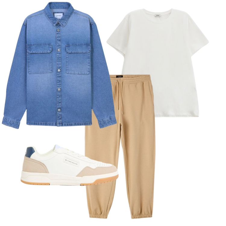 Outfit uomo - Aprile. Stile Urban per Tutti i giorni. Abbinamento con sneakers, pantaloni, cappotti, t-shirt.