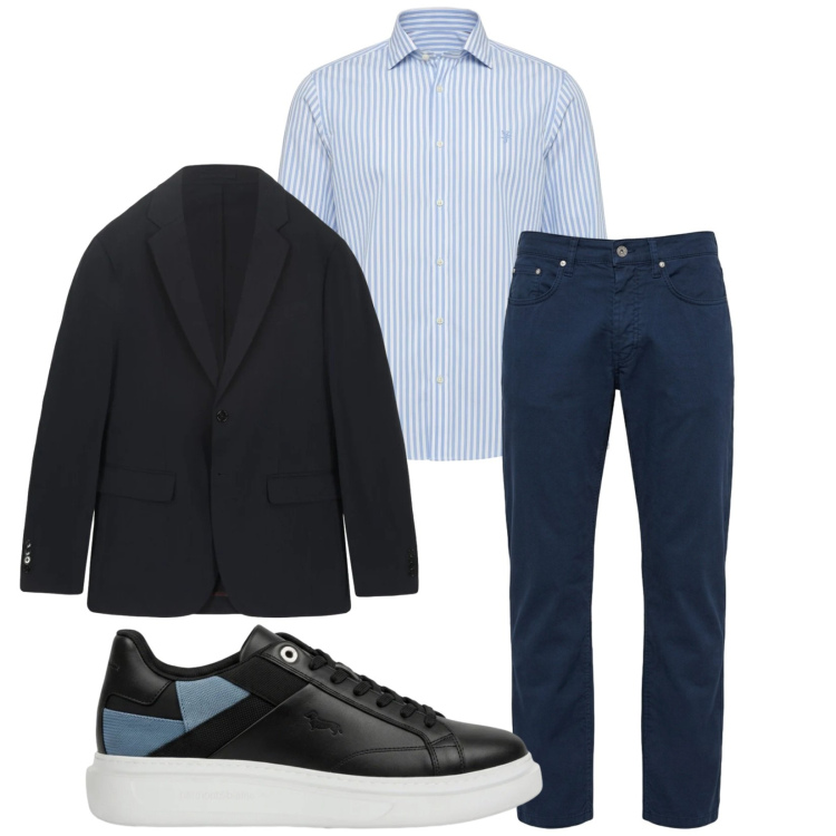Outfit uomo - Total look #2385068. Stile Trendy per Cerimonia. Abbinamento con sneakers, pantaloni, camicie, giacche.