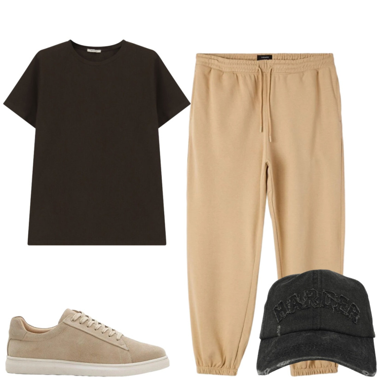 Outfit uomo - Total look #2385070. Stile Casual per Sport. Abbinamento con sneakers, pantaloni, cappelli con visiera, t-shirt.