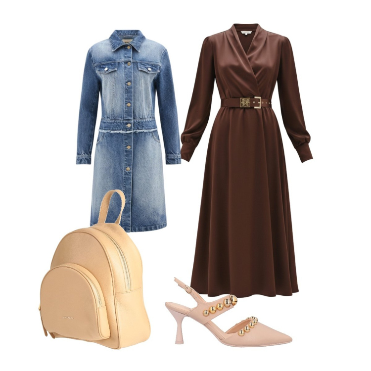 Outfit donna - Abito dal colore intenso. Stile Trendy per Cerimonia. Abbinamento con décolleté, zaini, trench, vestiti midi/longuette.