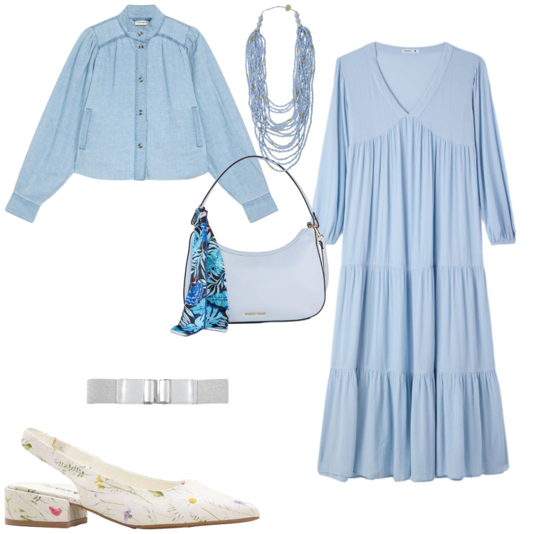 Outfit donna - Casual chic ogni giorno. Stile Casual chic per Tutti i giorni. Abbinamento con décolleté, borse a mano, cappotti, cinture, vestiti lunghi, collane.