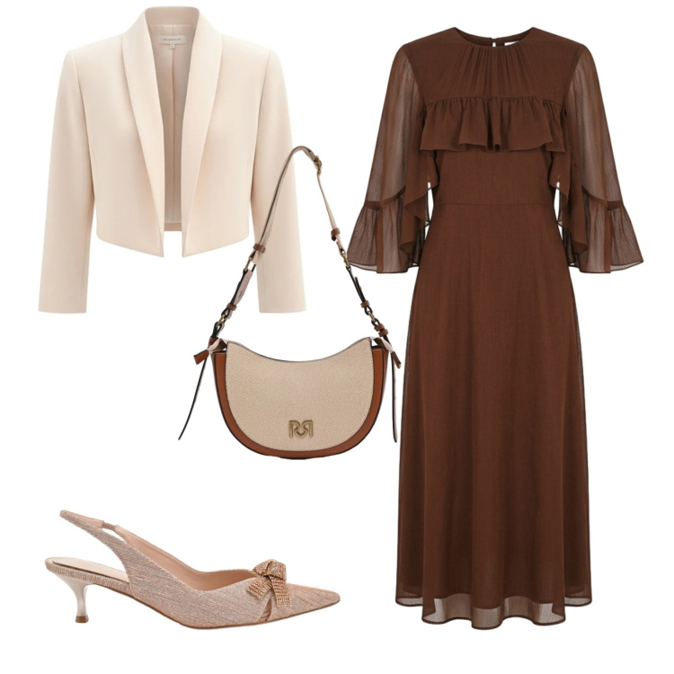 Outfit donna - Chic cerimonia evento serata. Stile Chic per Cerimonia. Abbinamento con vestiti midi/longuette, décolleté, borse a tracolla, bolero.