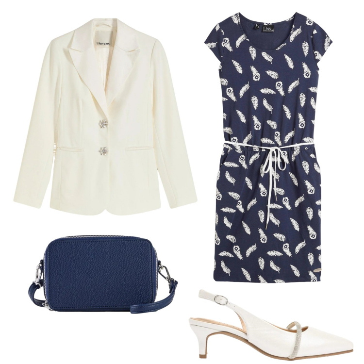 Outfit donna - Bon ton. Stile Bon Ton per Cerimonia. Abbinamento con vestiti, blazer, borse a tracolla, décolleté.