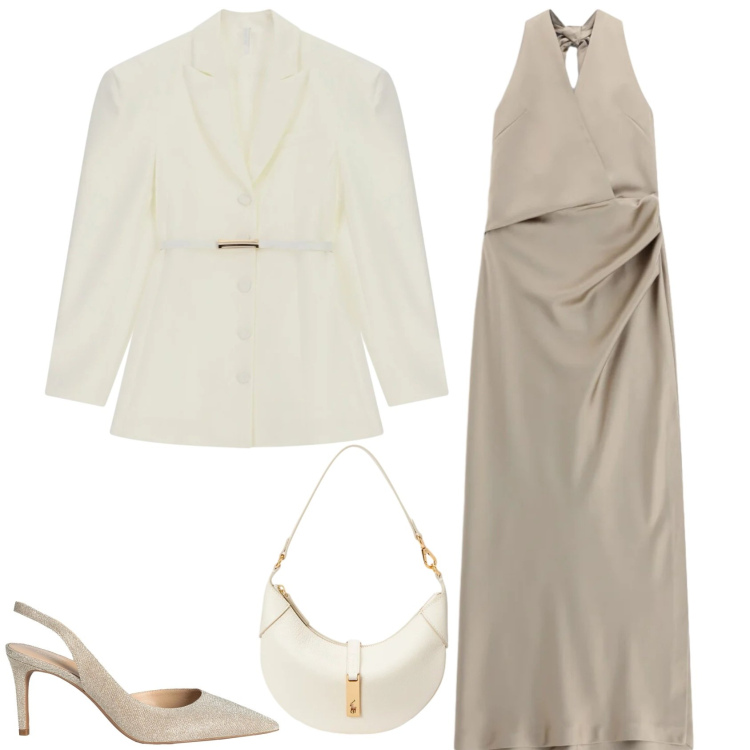 Outfit donna - Outfit Cresima. Stile Glamour per Cerimonia. Abbinamento con décolleté, vestiti lunghi, blazer, borse a spalla.
