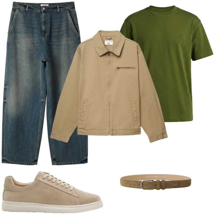 Outfit uomo - # felicità. Stile Urban per Tutti i giorni. Abbinamento con sneakers, cappotti, jeans, t-shirt, cinture.