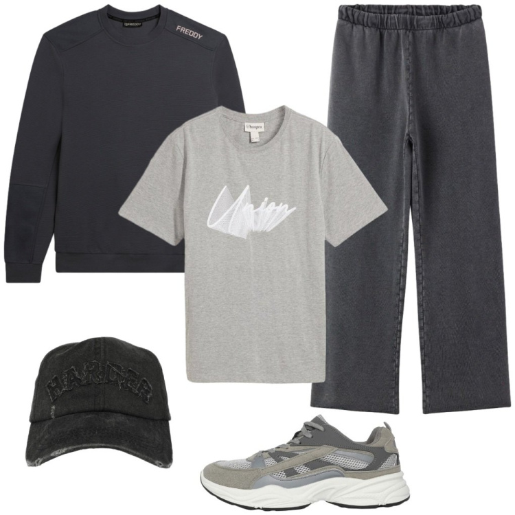 Outfit uomo - #smoke.in.the.eyes. Stile Urban per Tutti i giorni. Abbinamento con t-shirt, sneakers, pantaloni, cappelli con visiera, felpe.
