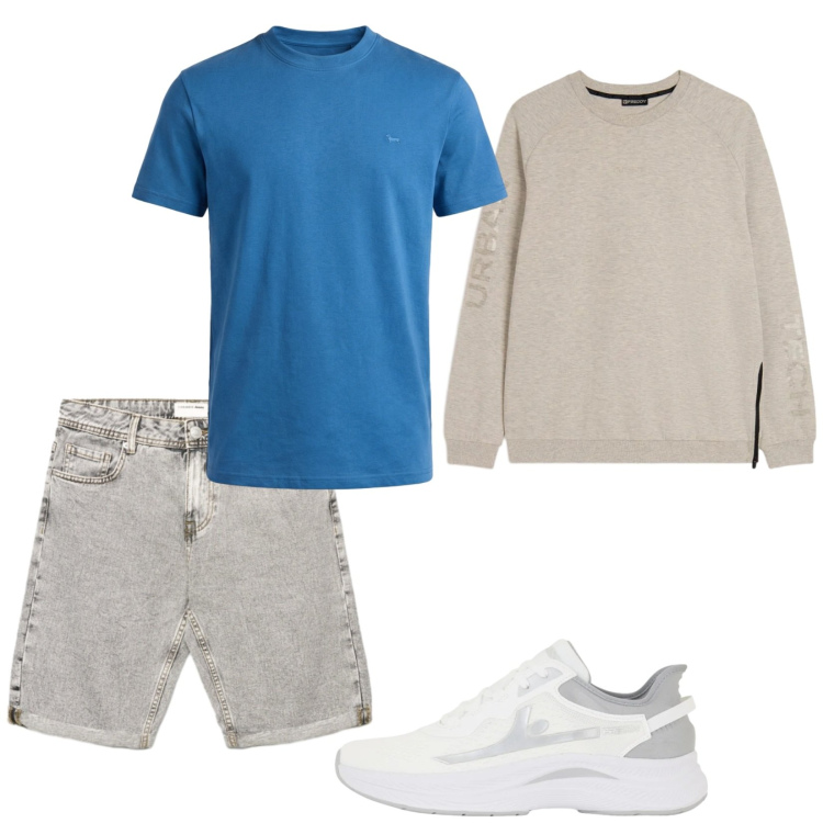 Outfit uomo - Total look #2385404. Stile Casual per Sport. Abbinamento con shorts, t-shirt, felpe, sneakers.