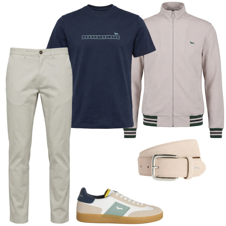 Outfit uomo - Mix and match. Stile Casual per Tutti i giorni. Abbinamento con cinture, felpe, pantaloni, sneakers, t-shirt.