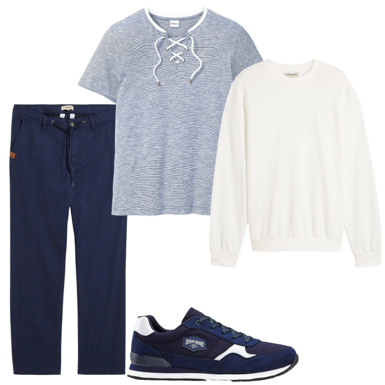 Outfit uomo - Comodità. Stile Casual per Tutti i giorni. Abbinamento con sneakers, t-shirt, pantaloni chino, felpe.
