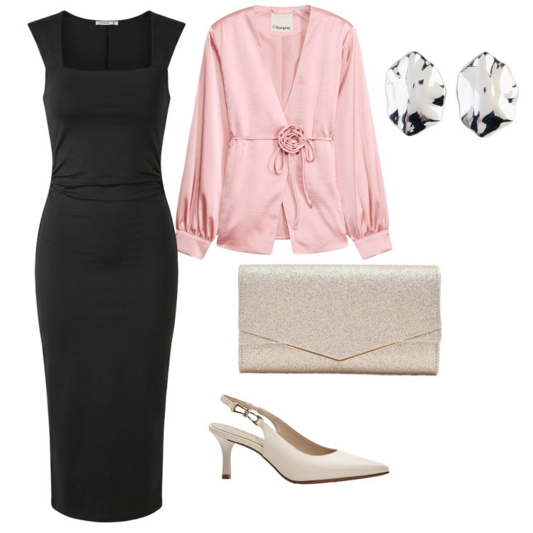 Outfit donna - Le prime cerimonie. per Cerimonia. Abbinamento con décolleté, orecchini, blazer, vestiti midi/longuette, clutch.