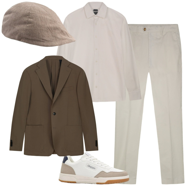Outfit uomo - Ufficio. Stile Casual per Ufficio. Abbinamento con sneakers, giacche, cappelli e berretti, pantaloni, polo.