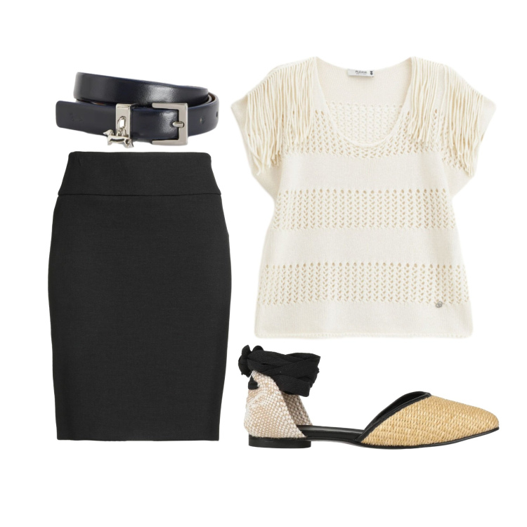 Outfit donna - Total look #2385562. Stile Romantica per Tutti i giorni. Abbinamento con ballerine, minigonne, top, cinture.