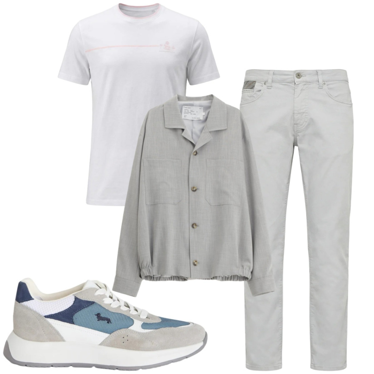 Outfit uomo - Total look #2385603. Stile Casual per Tutti i giorni. Abbinamento con cappotti, sneakers, pantaloni, t-shirt.