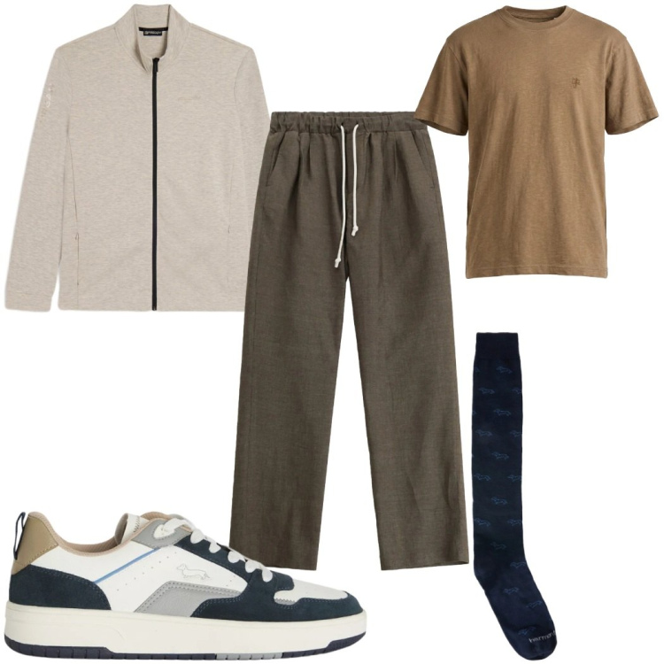 Outfit uomo - Total look #2385622. Stile Casual per Tutti i giorni. Abbinamento con pantaloni, calzini, t-shirt, sneakers, felpe.