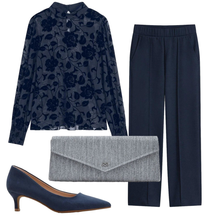 Outfit donna - Total look #2385646. Stile Romantica per Serata fuori. Abbinamento con pantaloni, décolleté, bluse, pochette.