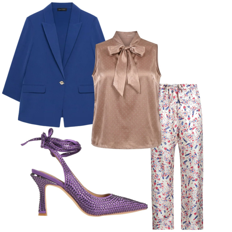 Outfit donna - Total look #2385672. Stile Chic per Cerimonia. Abbinamento con pantaloni, décolleté, blazer, canottiere.
