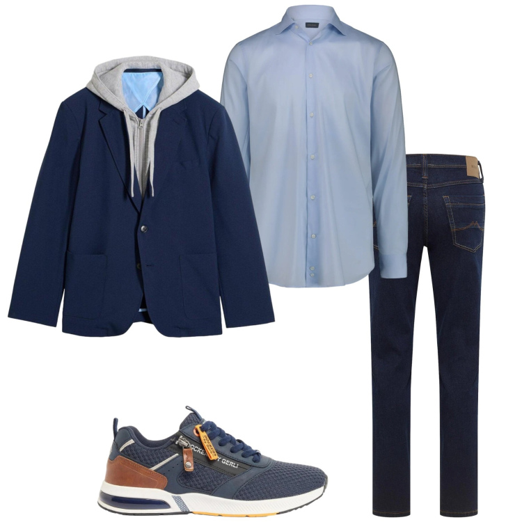 Outfit uomo - Urban primaverile. Stile Urban per Tutti i giorni. Abbinamento con jeans dritti, sneakers, giacche, camicie.