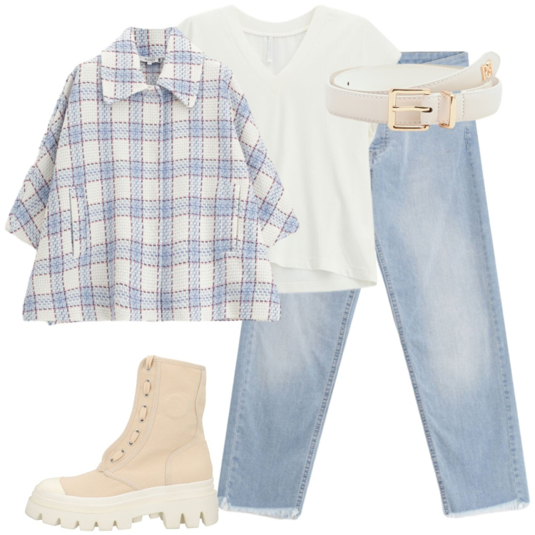 Outfit donna - Giacca oversize. Stile Glamour per Tutti i giorni. Abbinamento con stivaletti, cappotti, jeans, top, cinture.