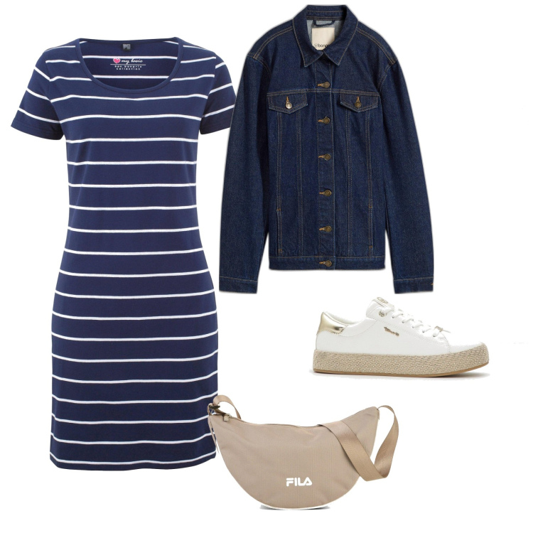 Outfit femme - Robe et sporty. Style Sporty chic pour Tous les jours. Assortir avec sneakers, robes longues, sacs en bandoulière, blazers.