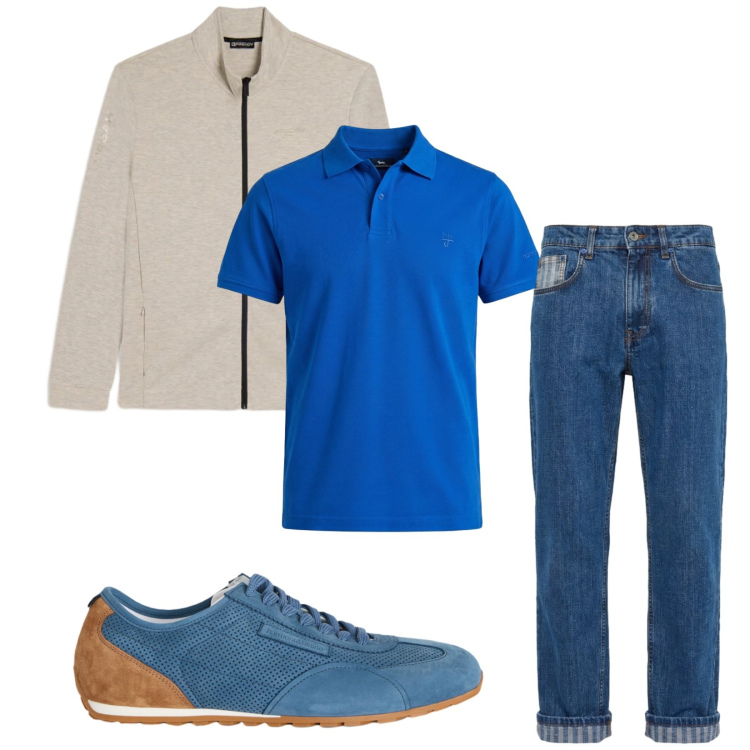 Outfit uomo - Total look #2385829. Stile Casual per Tutti i giorni. Abbinamento con jeans, sneakers, polo, felpe.