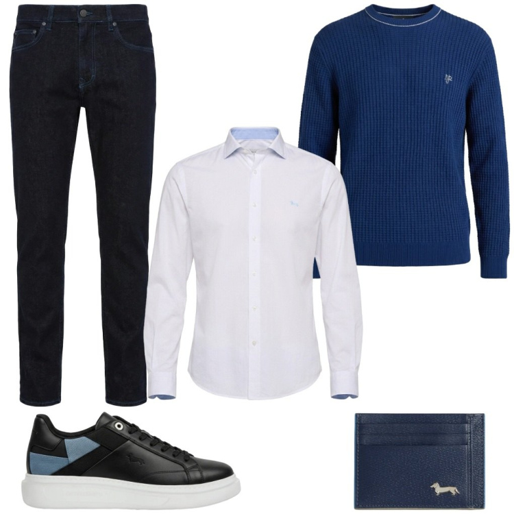 Outfit uomo - #primo.appuntamento. Stile Trendy per Serata speciale. Abbinamento con jeans, portafogli, sneakers, camicie, maglieria.