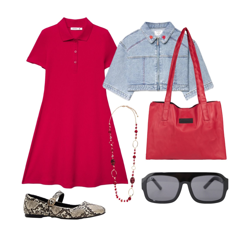 Outfit donna - Aprile. Stile Casual chic per Tutti i giorni. Abbinamento con ballerine, vestiti corti, cappotti, occhiali da sole, collane, shopping bag.