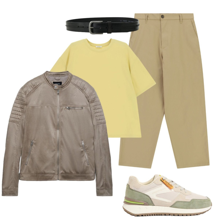 Outfit uomo - Estetica e praticità per il week-end. Stile Casual per Tutti i giorni. Abbinamento con sneakers, giacche, pantaloni, t-shirt, cinture.