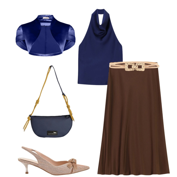 Outfit donna - Total look #2385919. Stile Bon Ton per Cerimonia. Abbinamento con gonne longuette, top, décolleté, cinture, bolero, borse a tracolla.