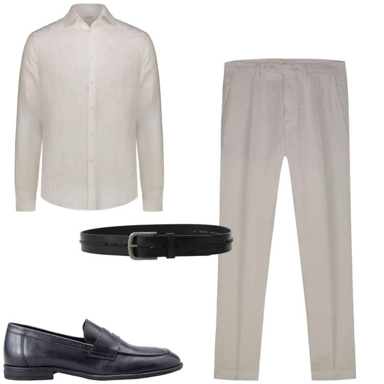 Outfit uomo - Doppelganger summer. Stile Urban per Tutti i giorni. Abbinamento con cinture, pantaloni, scarpe stringate, camicie.