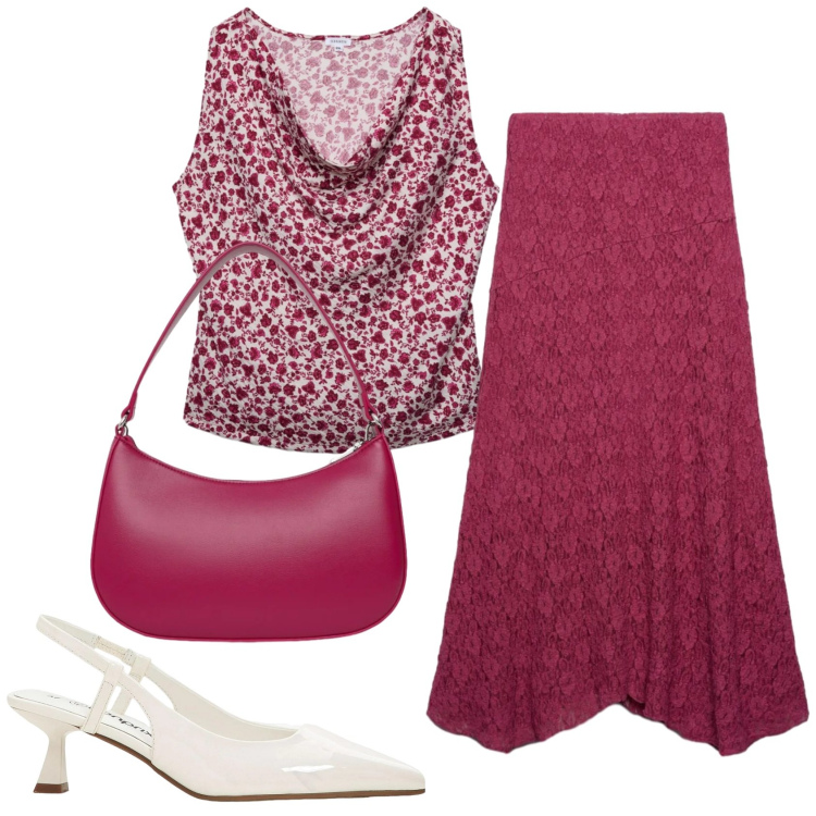 Outfit donna - Total look #2385988. Stile Basic per Tutti i giorni. Abbinamento con décolleté, gonne lunghe, borse a tracolla, top.