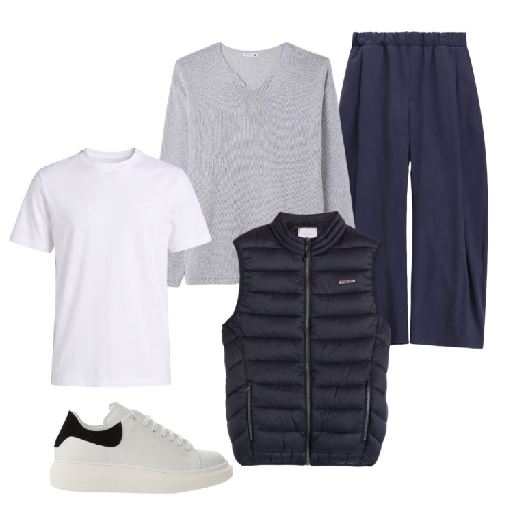 Outfit uomo - Total look #2386001. Stile Casual per Tutti i giorni. Abbinamento con maglieria, sneakers, pantaloni, t-shirt, piumini.