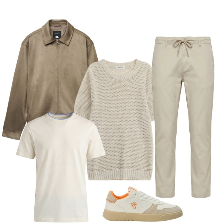 Outfit uomo - In città. Stile Trendy per Tutti i giorni. Abbinamento con giacche, maglieria, sneakers, pantaloni, t-shirt.