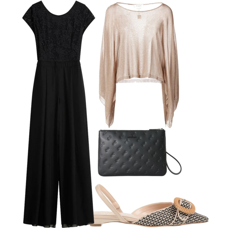 Outfit donna - Un aperitivo in centro. Stile Bon Ton per Serata fuori. Abbinamento con ballerine, pullovers, tute, anelli.