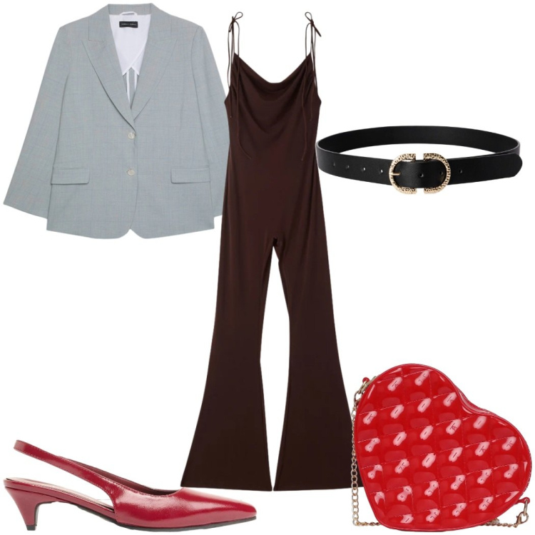 Outfit donna - Total look #2386096. Stile 70s per Tutti i giorni. Abbinamento con décolleté, blazer, cinture, borse a tracolla, tute.