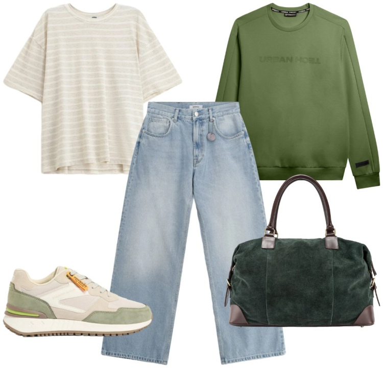 Outfit uomo - #valigia.pronta. Stile Urban per Tutti i giorni. Abbinamento con sneakers, jeans, t-shirt, felpe, borse sportive.