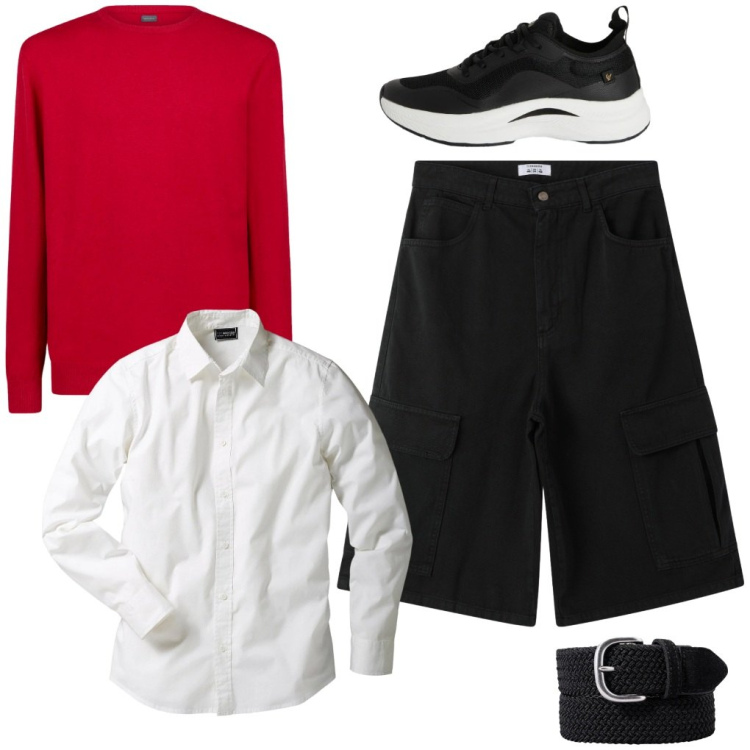 Outfit uomo - #domenica.di.primavera. Stile Casual per Tutti i giorni. Abbinamento con camicie, bermuda, sneakers, maglieria, cinture.