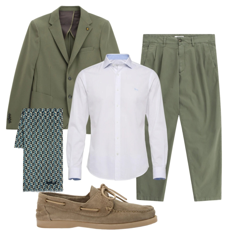 Outfit uomo - Total look #2386175. Stile Business/Elegante per Cerimonia. Abbinamento con pantaloni, giacche, sciarpe, scarpe stringate, camicie.