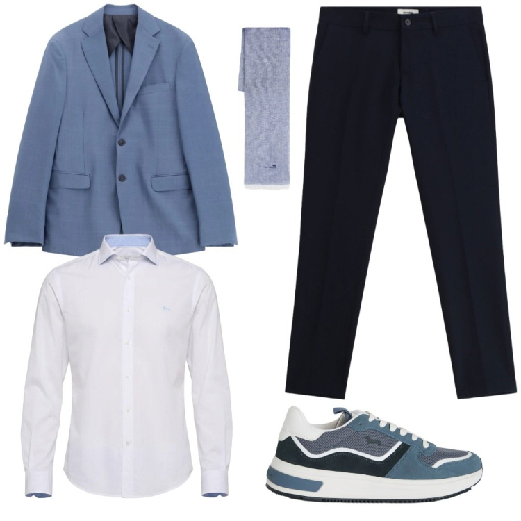 Outfit uomo - #aperitivo.casual. Stile Casual per Serata speciale. Abbinamento con pantaloni, giacche, sciarpe, sneakers, camicie.