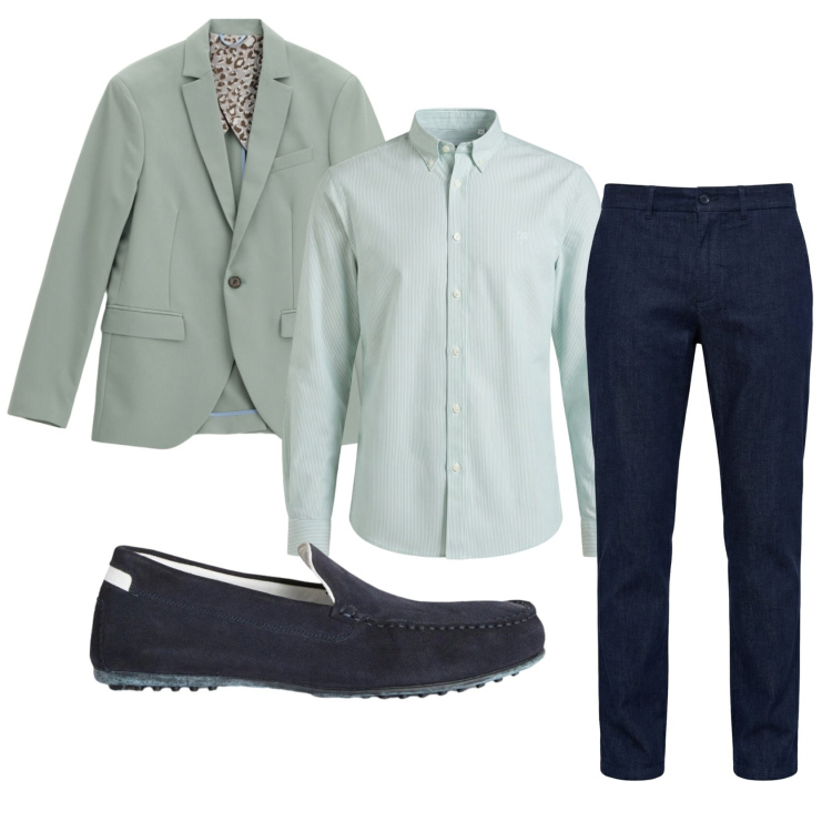 Outfit uomo - Total look #2386182. Stile Business/Elegante per Ufficio. Abbinamento con giacche, scarpe stringate, pantaloni chino, camicie.