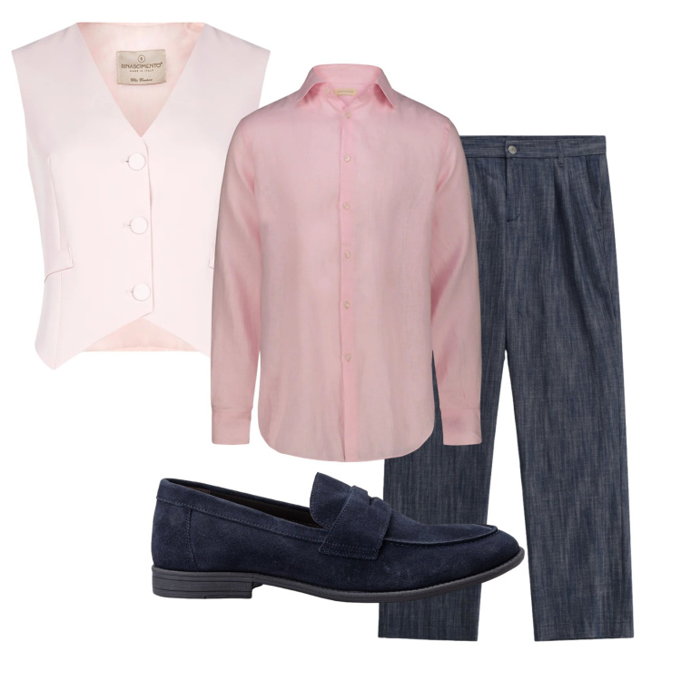Outfit uomo - Total look #2386188. Stile Trendy per Cerimonia. Abbinamento con pantaloni, gilet, camicie, scarpe stringate.