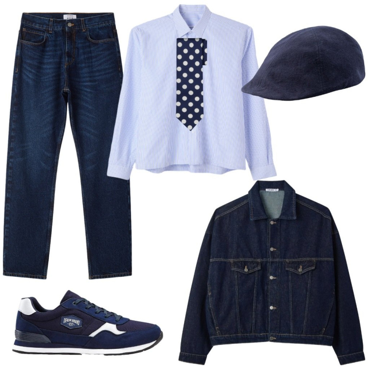 Outfit uomo - #che.stile. Stile Urban per Tutti i giorni. Abbinamento con sneakers, cappotti, camicie, jeans dritti, cravatte, cappelli con visiera.